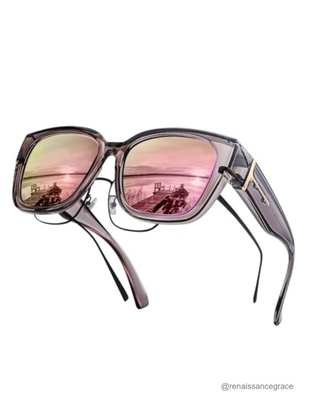 Polarized Fit Over Sunglasses for Women Square Oversized UV400